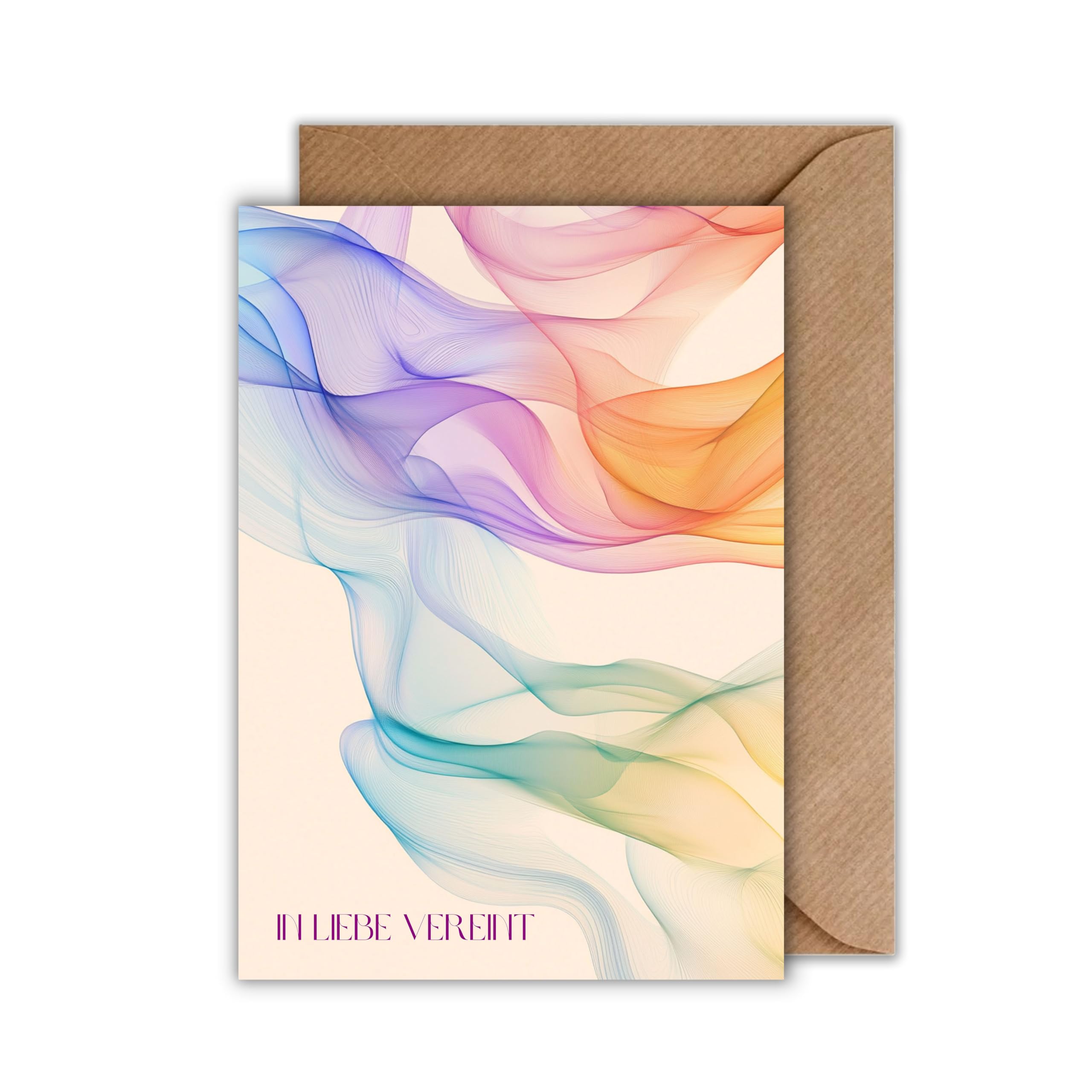 LGBTQ+ Hochzeitskarte Regenbogen – Blanko Innen, Für Schwule & Lesbische Paare, 12,7 X 17,8 Cm