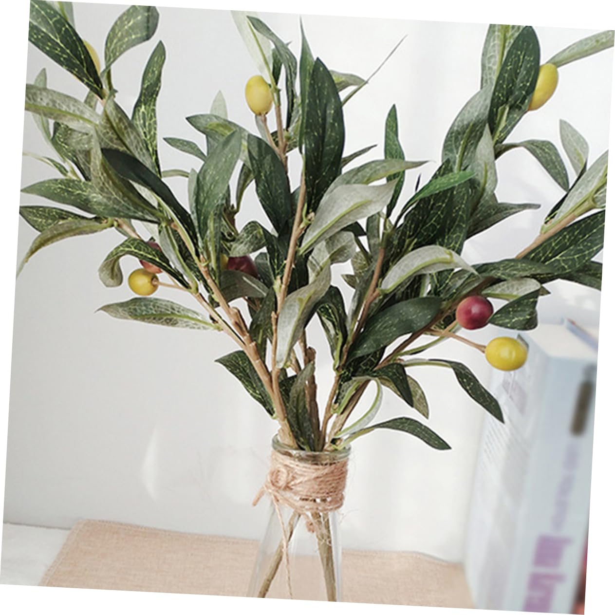 Cabilock 3 Set Eleganti Rami Di Ulivo Steli Artificiali Rami Di Ulivo Piante Finte Per La Decorazione Della Tavola Di Casa Hawaii Feste Matrimonio Ufficio 4 Pezzi * 3