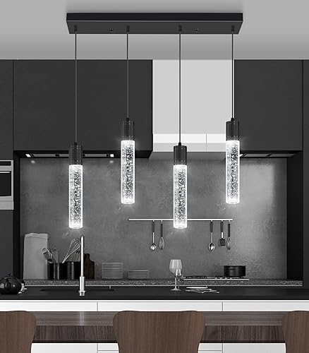 Miniatura 30 de 3 luces colgantes modernas LED para isla de cocina, luz colgante de burbuja, iluminación colgante para cocina, isla comedor, luces colgantes