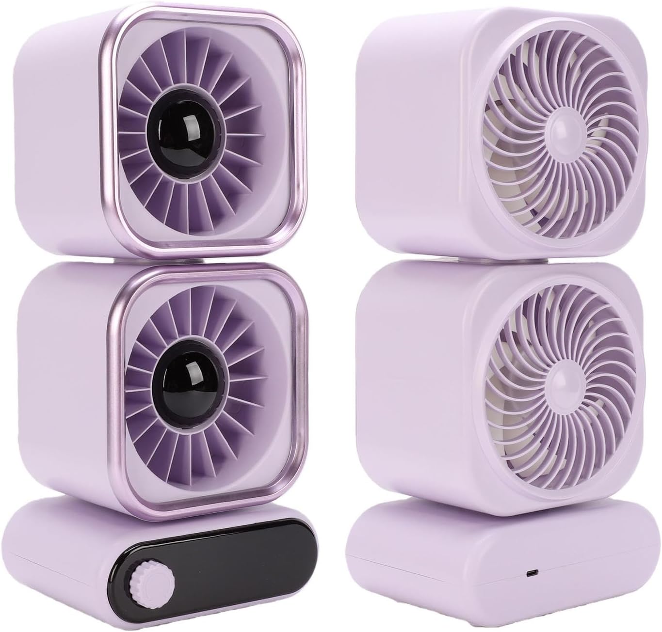 Dual Head Desk Fan 100 Speed USB Rechargeable 4000mAh Battery, 360 Rotating Quiet Circulating Fan with LED Display, Portable Table for Bedroom Office Home Cooling