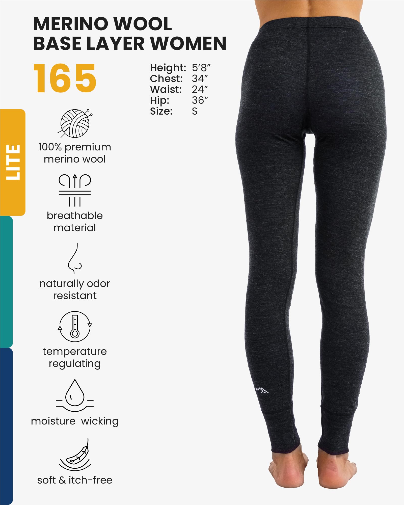 Merinowolle Thermounterwäsche Damen - Merino Unterhose Damen Merino Leggings + Wollsocken