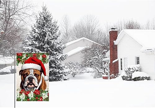 Miniatura 8 de Bandera de jardín de perro de Navidad con sombrero de Papá Noel, bandera de 12 x 18 pulgadas, doble cara para exteriores, Navidad, decoración de