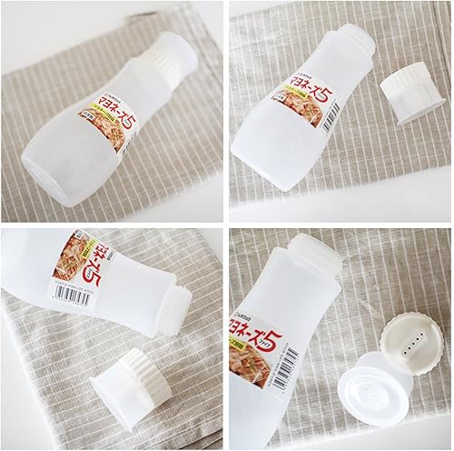 Miniatura 2 de Botella exprimible de 5 agujeros para salsa de tomate y mayonesa con tapa transparente a prueba de fugas (12 oz - 11.8 fl oz)