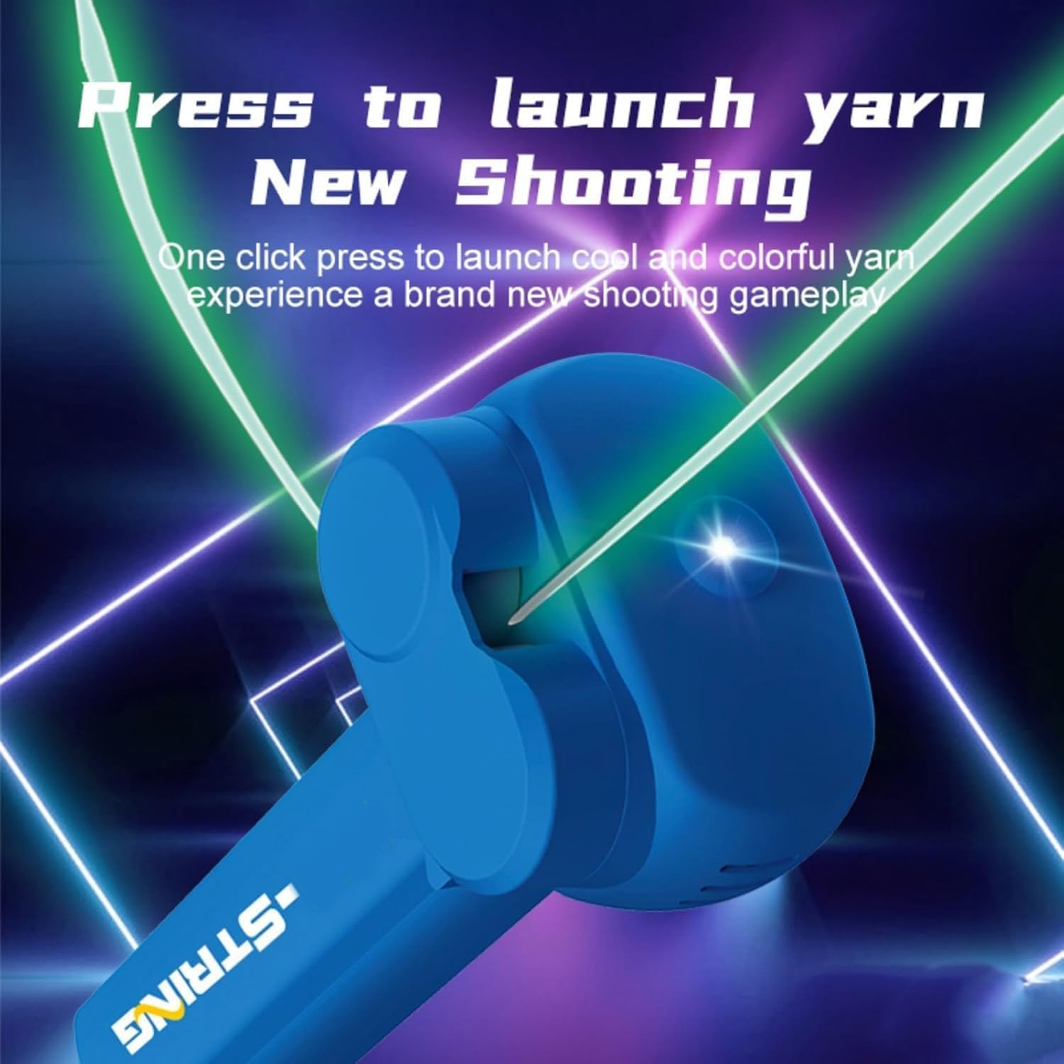 Lasso Shooterm Hélice de lanceur de cordes pour enfants, Glow in The Dark Lasso, jeu Shooter String Toy, jouet de tir à la main avec fermeture éclair