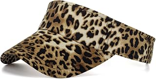 TMDD Sun Visor Leopard Printed Baseball Cap Women Fashion Adjustable Tennis Visor Hat Ponytail for Golf Running Jogging Cycling Sports