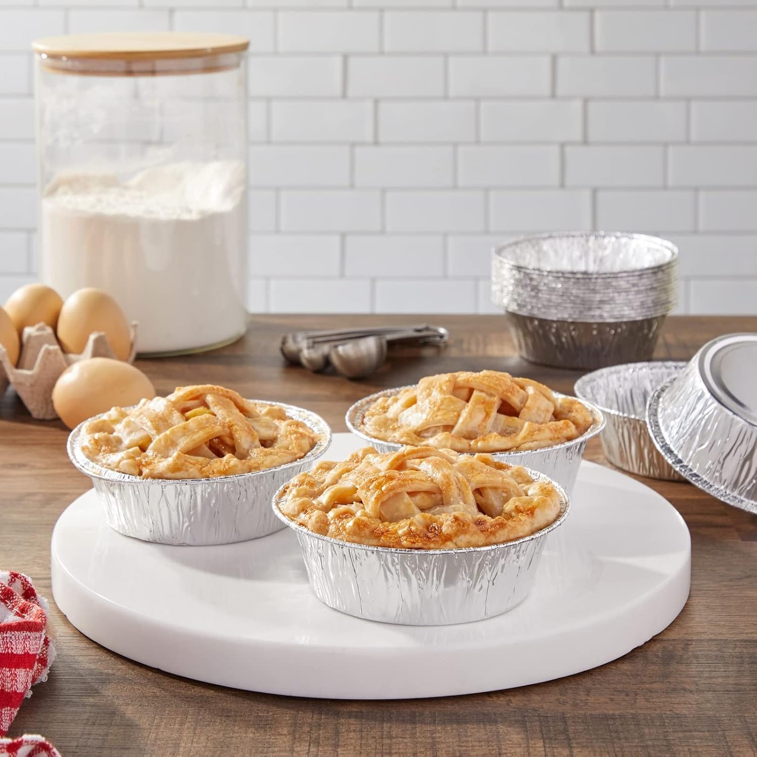 Juvale Mini Pot Pie Pans - 100 Pack, 5 In, Silver Aluminum - Disposable Aluminum Foil Pans & Tins for Pot Pie Baking, Quiche & Tarts, Oven & Freezer Safe