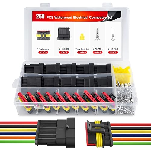 Vista 24 de Nilight Conector de terminal 50020R de 2 pines de 16 AWG de cable impermeable de 0.059 pulgadas, paquete de 10