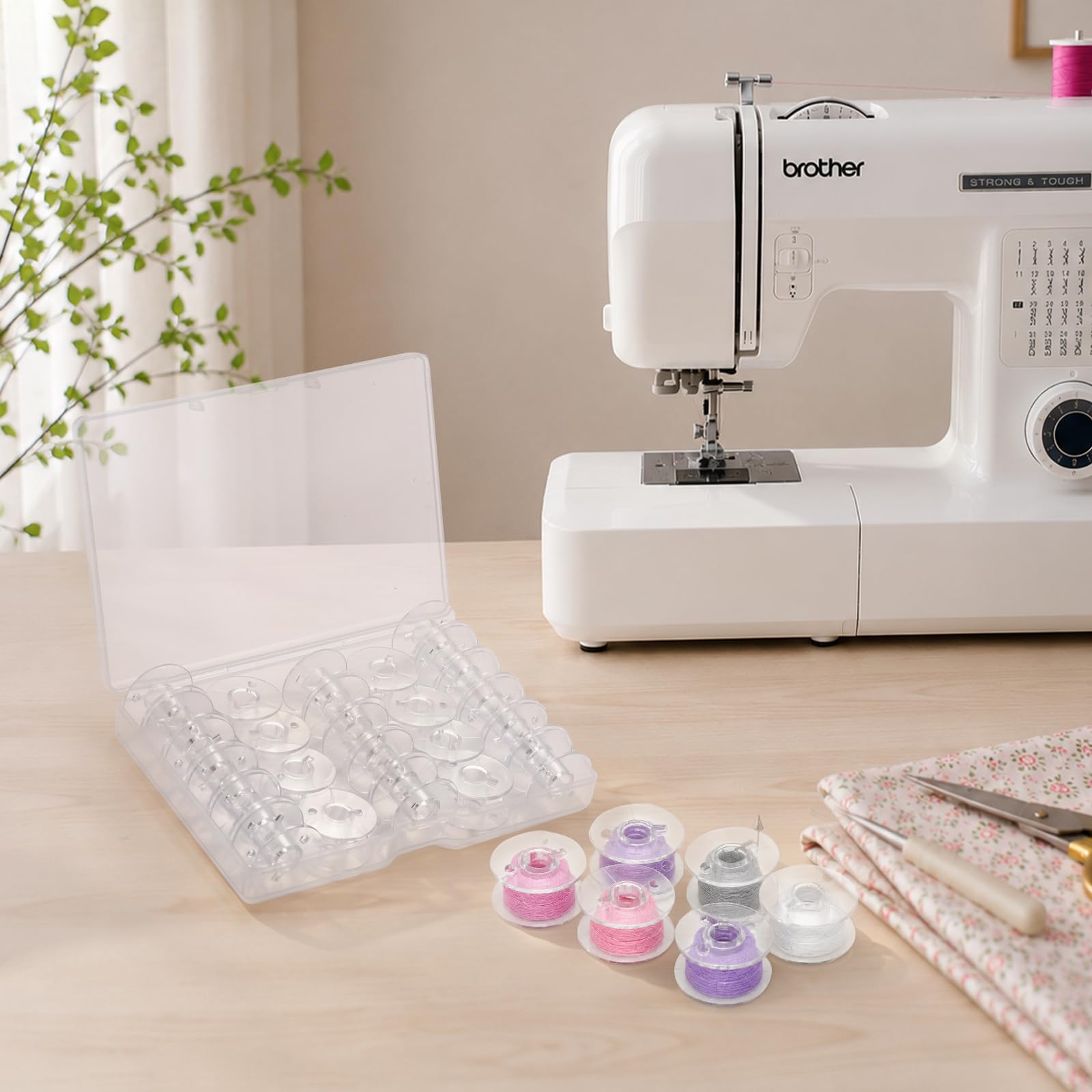 28 bobinas de plástico para máquina de coser clase 15 con estuche de 8