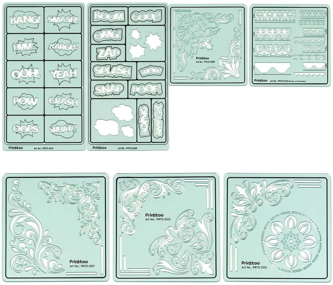 Pochoirs de dessin mandala et pop art pour personnaliser vos albums de scrapbooking