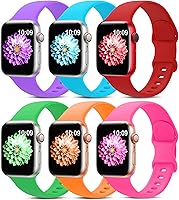 Vista 13 de Paquete de 6 correas deportivas compatibles con Apple Watch de 38mm 40mm 41mm 42mm 44mm 45mm 49mm 46mm, correa impermeable de silicona para iWatch