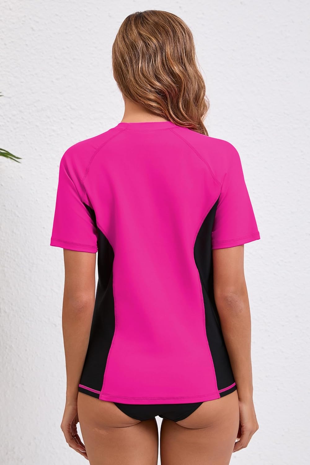 Halcurt Women's Short Sleeve Rash Guard Swimsuit Top with Built in Bra Swim Shirt UPF50+ Quick Dry Bathing Suit - Image 2