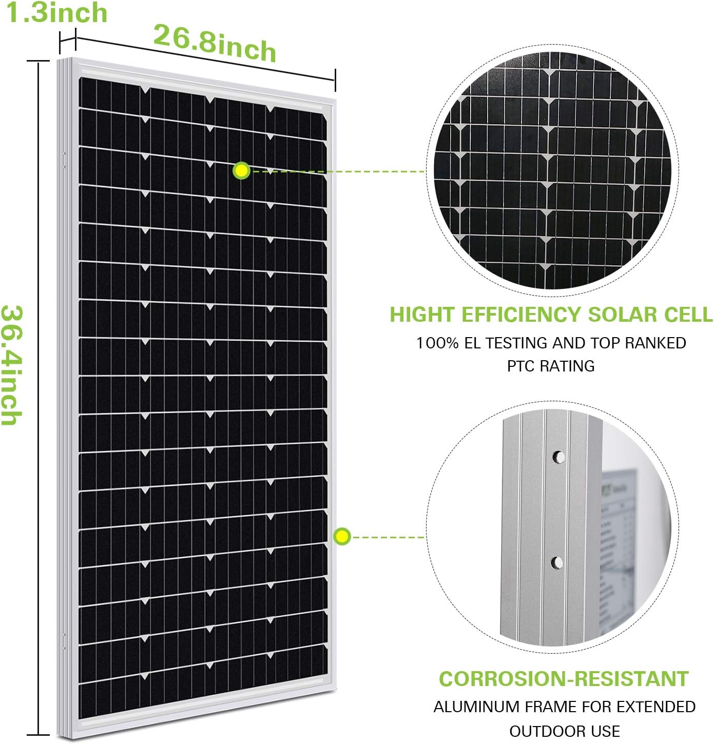 WEIZE 200 Watt 12 Volt Solar Panel Starter Kit, High Efficiency Monocrystalline PV Module for Boat, Caravan, RV and Other Off Grid Applications : Garden & Outdoor