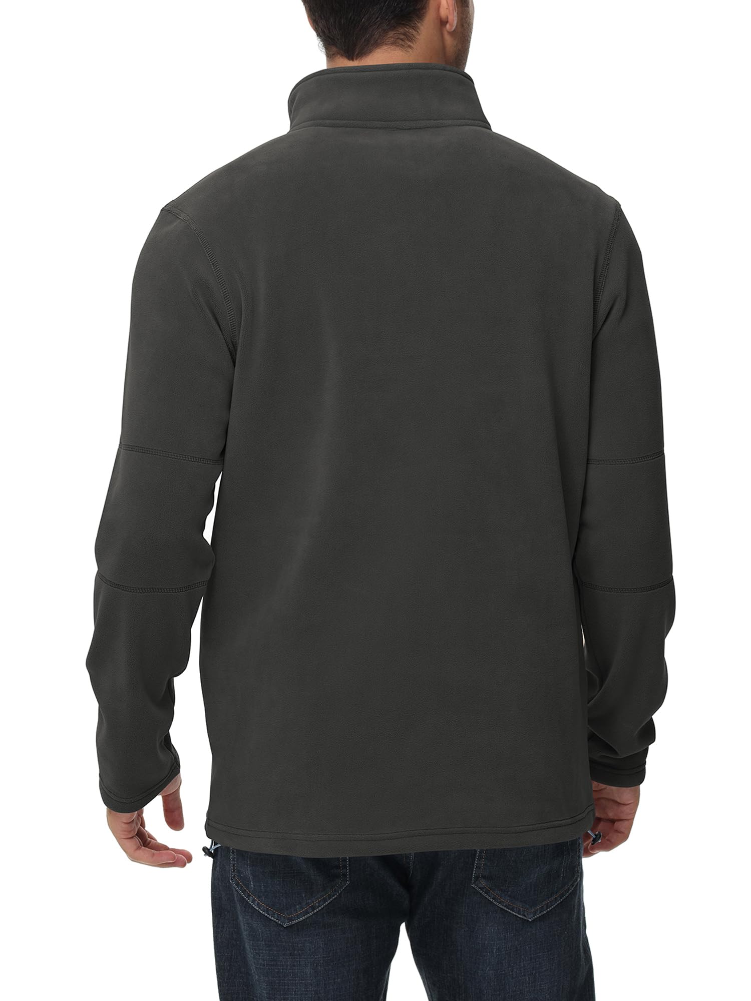 Livonmone Pull en polaire pour homme - Micro polaire chaud - Demi-fermeture éclair - Pour l'automne et l'hiver