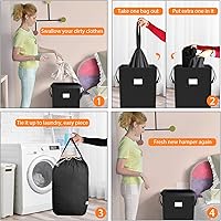 Vista 4 de MCleanPin Cesta de lavandería plegable de 225 litros con bolsas de lavandería, cesta de ropa sucia, cesta de lavandería con asas, cesta plegable