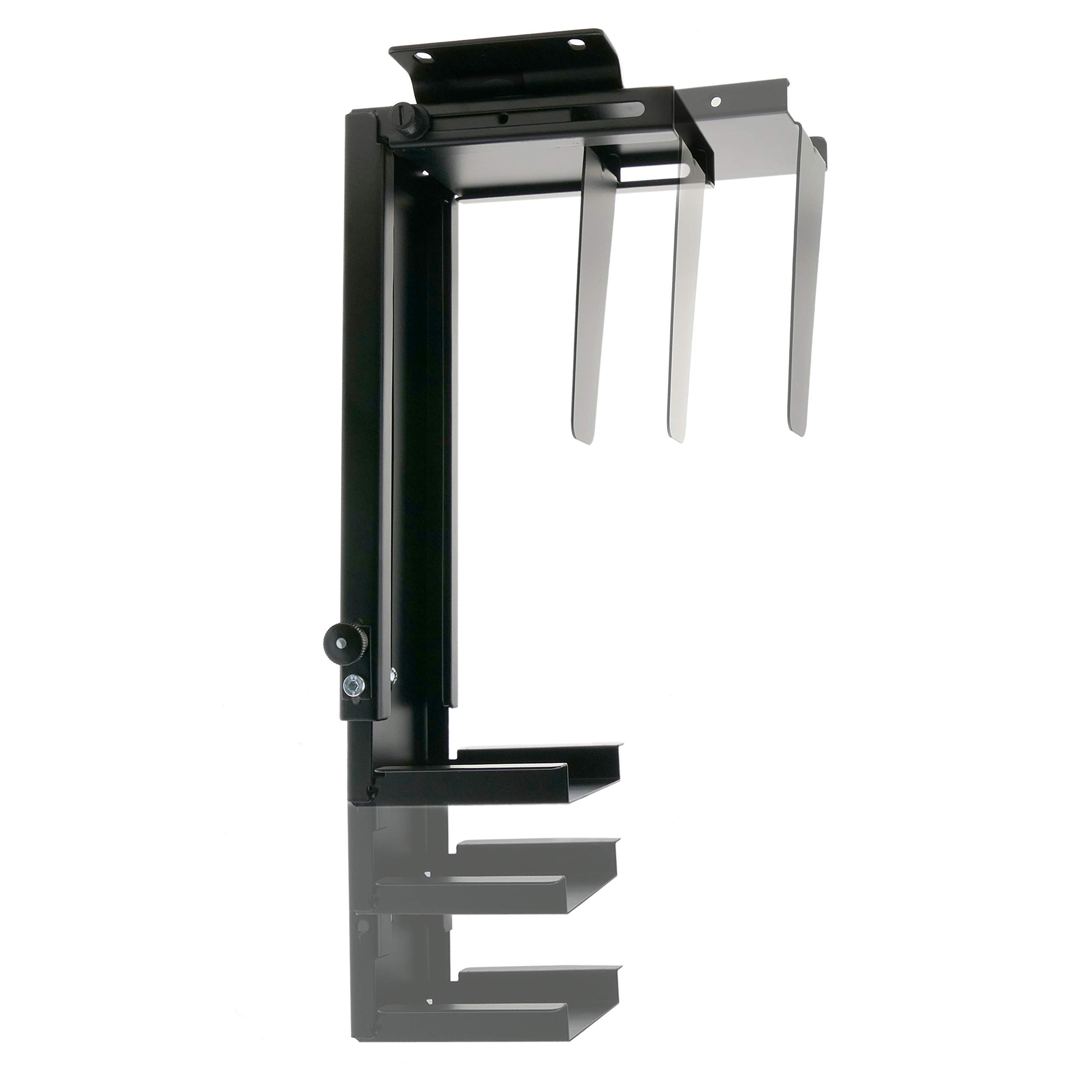 Primematik AC65-0002-VCES Support d’unité Centrale d’Ordinateur sous Table ou Fixation Murale réglable Noir 88-203 mm