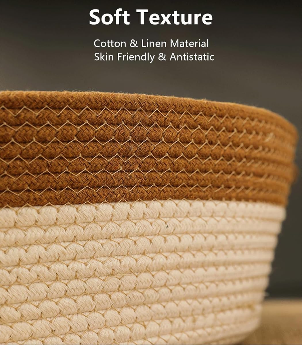 سرير قطط منسوج يدويا من بابوريتش، وسادة خدش للقطط من القطن والكتان الطبيعي بتصميم منزل صغير جيد التهوية وعديم الرائحة مع كرة حبل للعب، للحيوانات الاليفة (طقم ازرق، M)