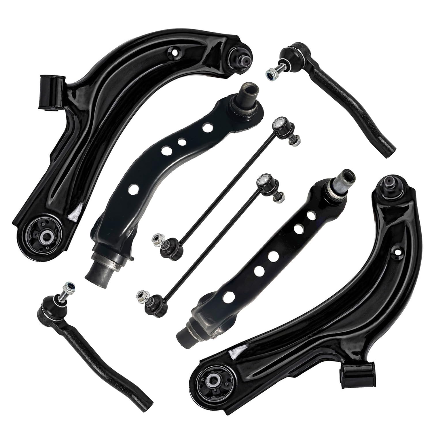Detroit Axle - Front Upper Lower Control Arms w/Ball Joints Outer Tie Rods