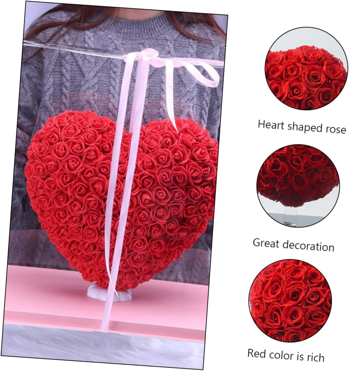 STOBAZA Heart Shaped Flower Box Unique Valentine's Day Box for Wedding Present