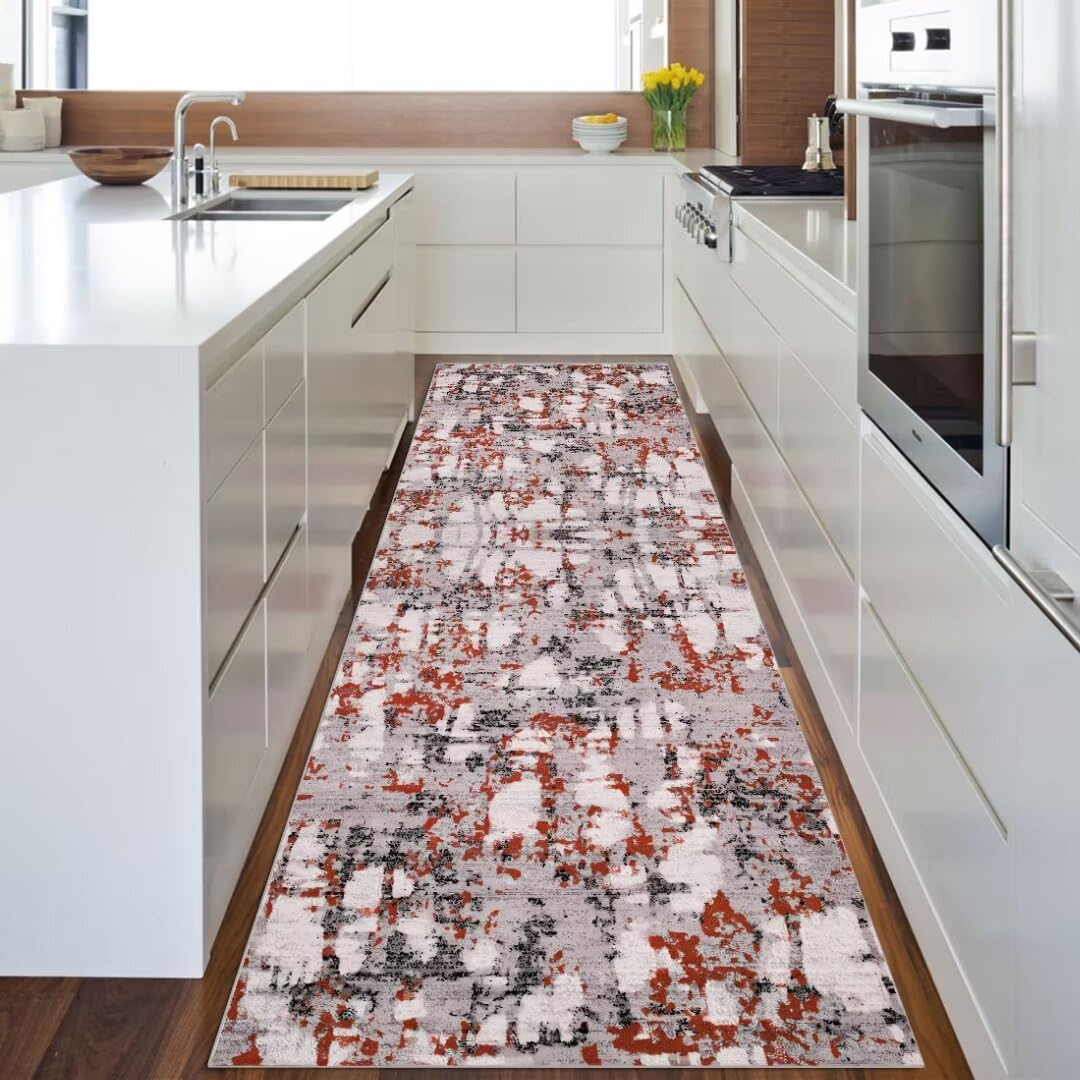 Loper Tapijt Lang antislip Keukentapijt Wasbaar Vloerkleed 120 x 400 cm Absorberend Keukenmat Woonkamer Tapijt Machinewasbaar Gangtapijt voor Hal