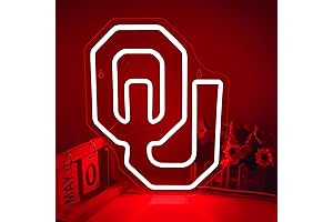 Oklahoma Neon Sign: Illuminate Your Space with Crimson and Cream