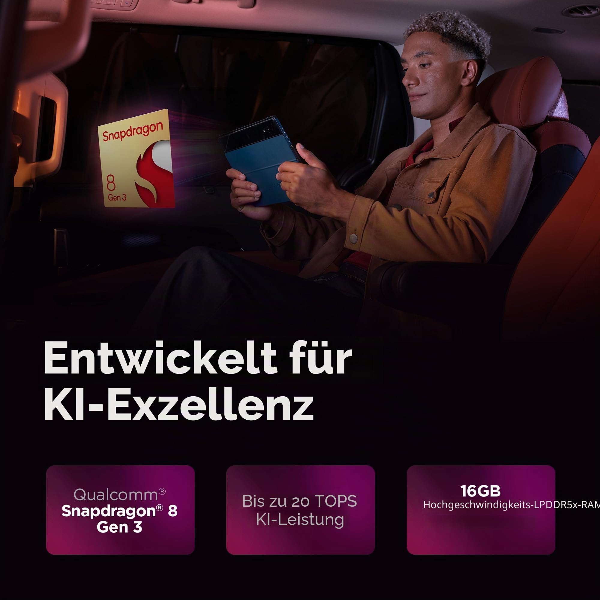 Lenovo Yoga Tab Plus, AI Tablet, Display 3K 12,7 Zoll 144Hz, Snapdragon Prozessor 8 Gen 3, RAM 16 GB, Speicher 512 GB, WiFi 6, Tablet Android 14, Tab Pen Pro und Tastatur enthalten - Seashell