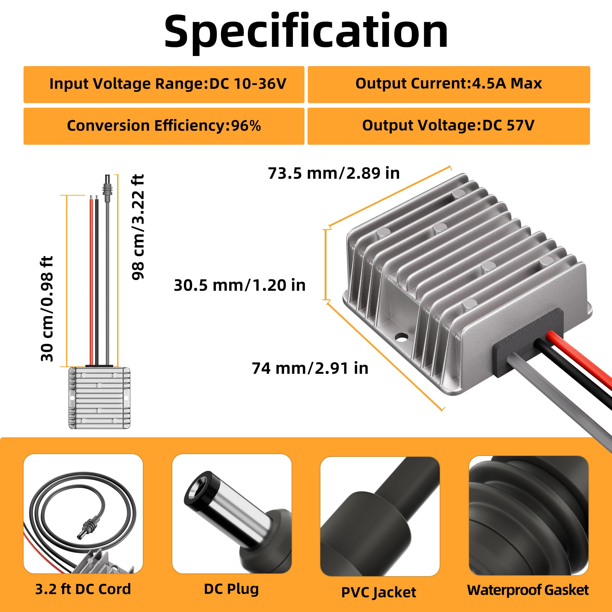 Convertitore Step-Up DC 12V/24V A 57V 4.5A Per Starlink Mini E Gen 3 – IP68 Impermeabile, 96% Di Efficienza, Per Camper E Outdoor - 2