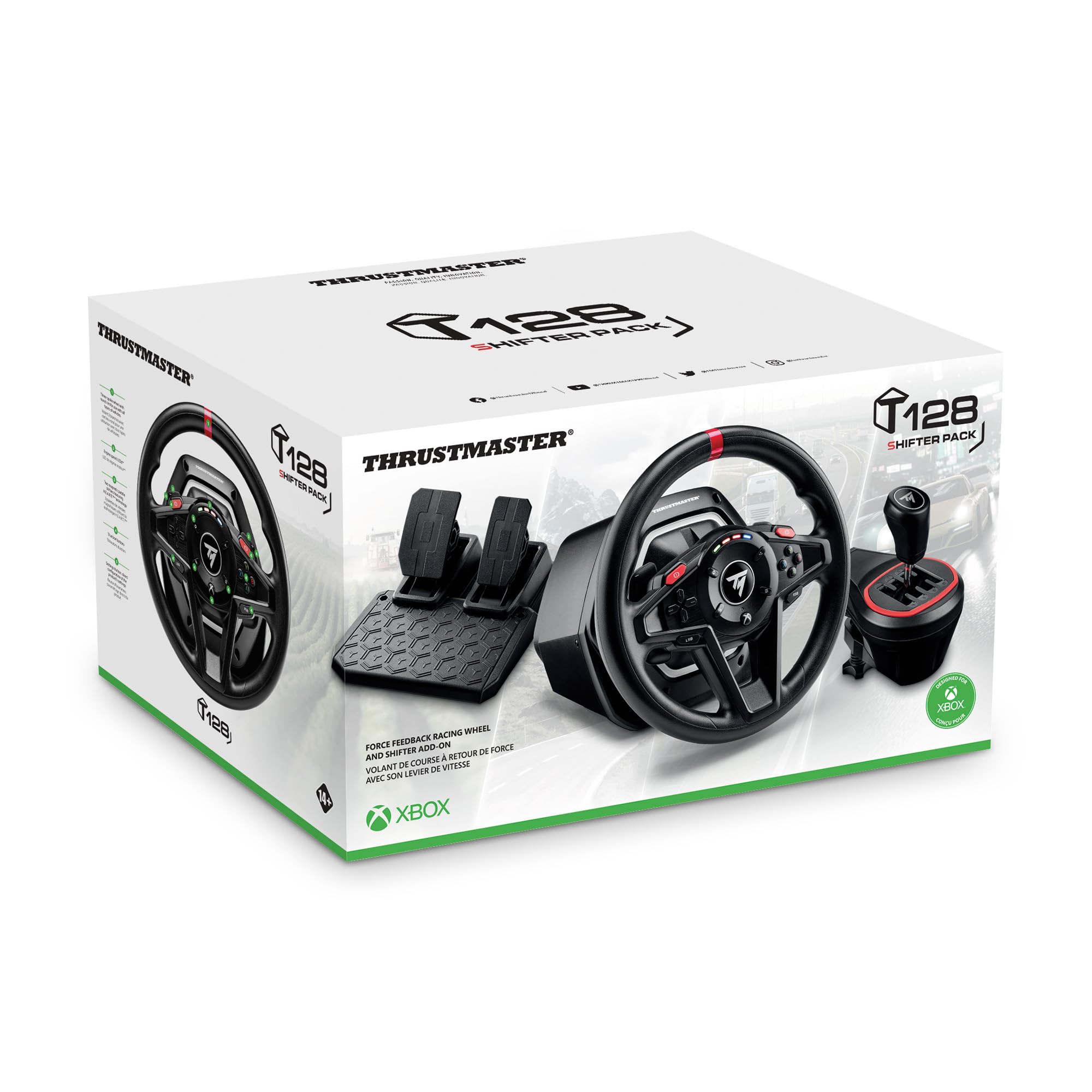 Thrustmaster T128 Shifter Pack, Volante T128 e TH8S Shifter Add-On, Compatibile con Xbox e PC