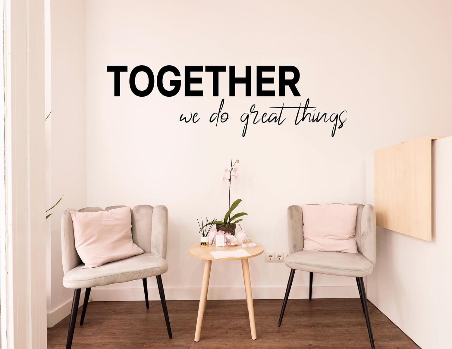 Generic Together We Do Great Things Wall Decal | 73" x 22" Black Matte Vinyl Modern Quote Wall Art - Teamwork Office School Hallway Decor