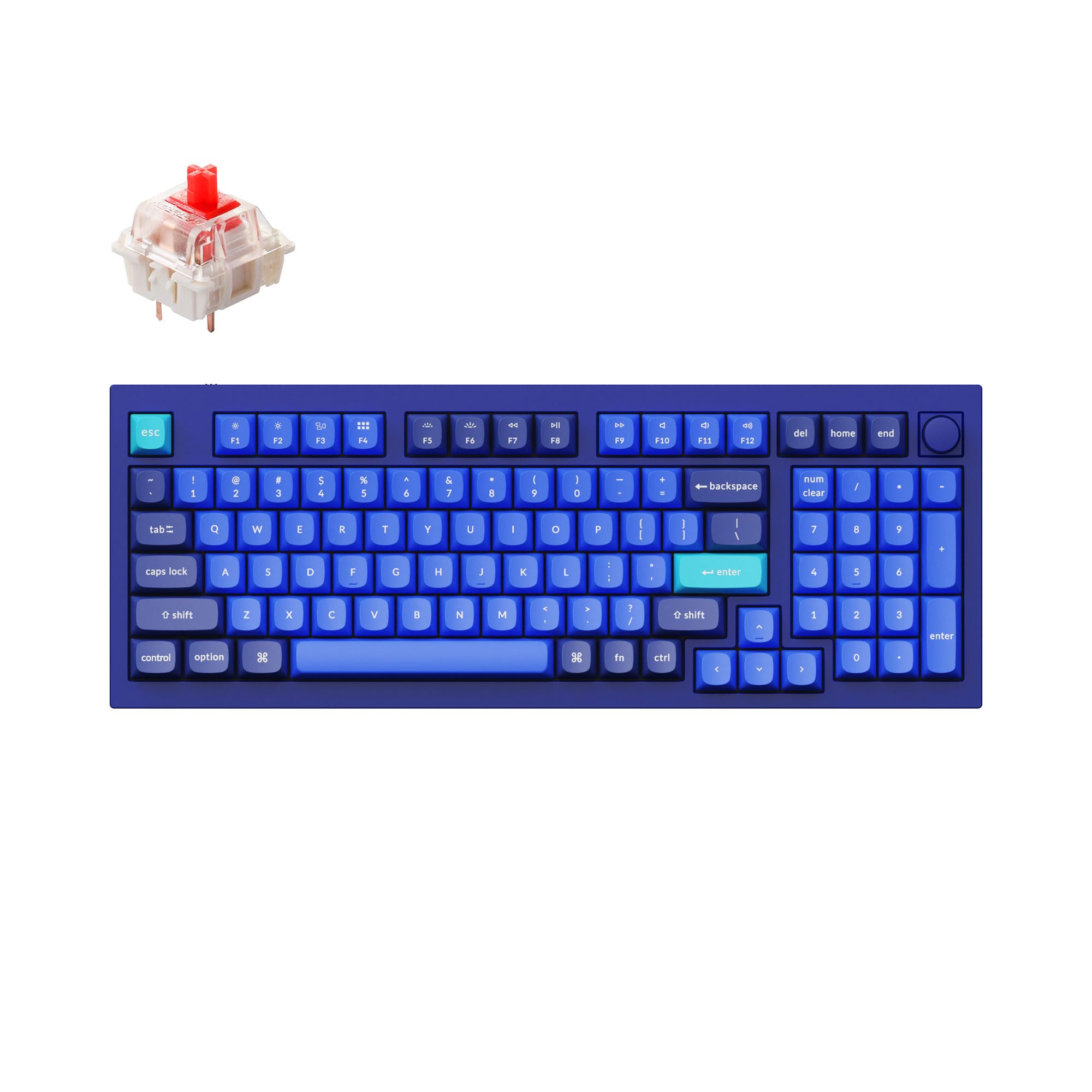 Keychron Q5 Wired Swappable RGB Backlight Red Switch Knob Version - Blue-image-45