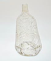 Vista 3 de Libélula en relieve poco profundo tazón o plato para servir botella de vino transparente