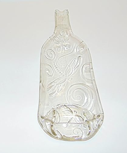 Miniatura 3 de Libélula en relieve poco profundo tazón o plato para servir botella de vino transparente