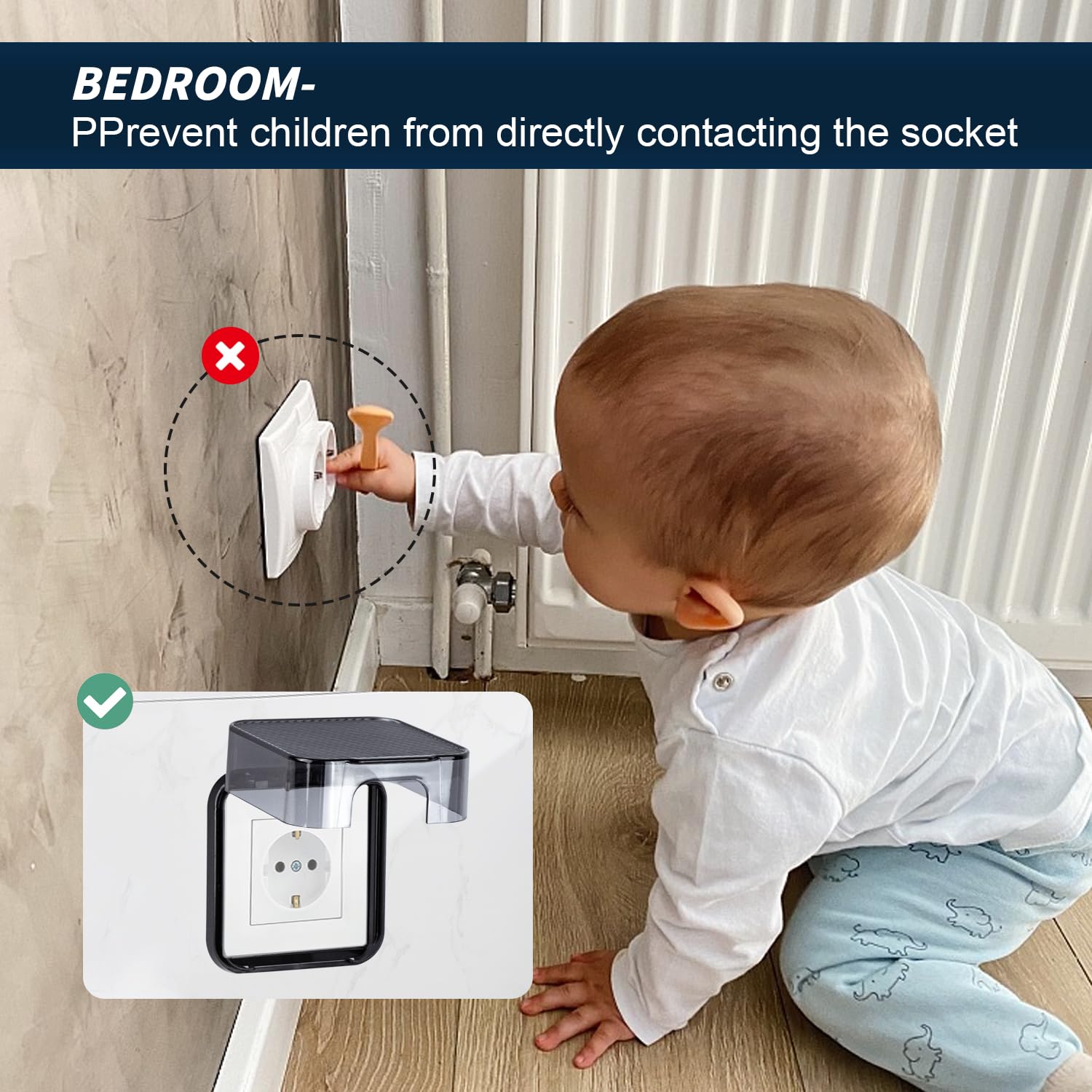 Cache Prise Etanche Electrique, Cache Interrupteur Murale, Caches Prises Étanche Mural, Type 86 Couvercle Prise Courant pour Salle De Bain, Maison, Plastique, 2 Pièces, Transparent Noir