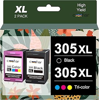 CSSTAR 305 Ink cartridges black and colour Replacement for HP 305XL ink cartridges,HP 2700 ink cartridges for HP Envy 6000 6020 6032 Pro 6420 6430 DeskJet 2710 2720 2724 Plus 4100 4120 4130(2-Pack)