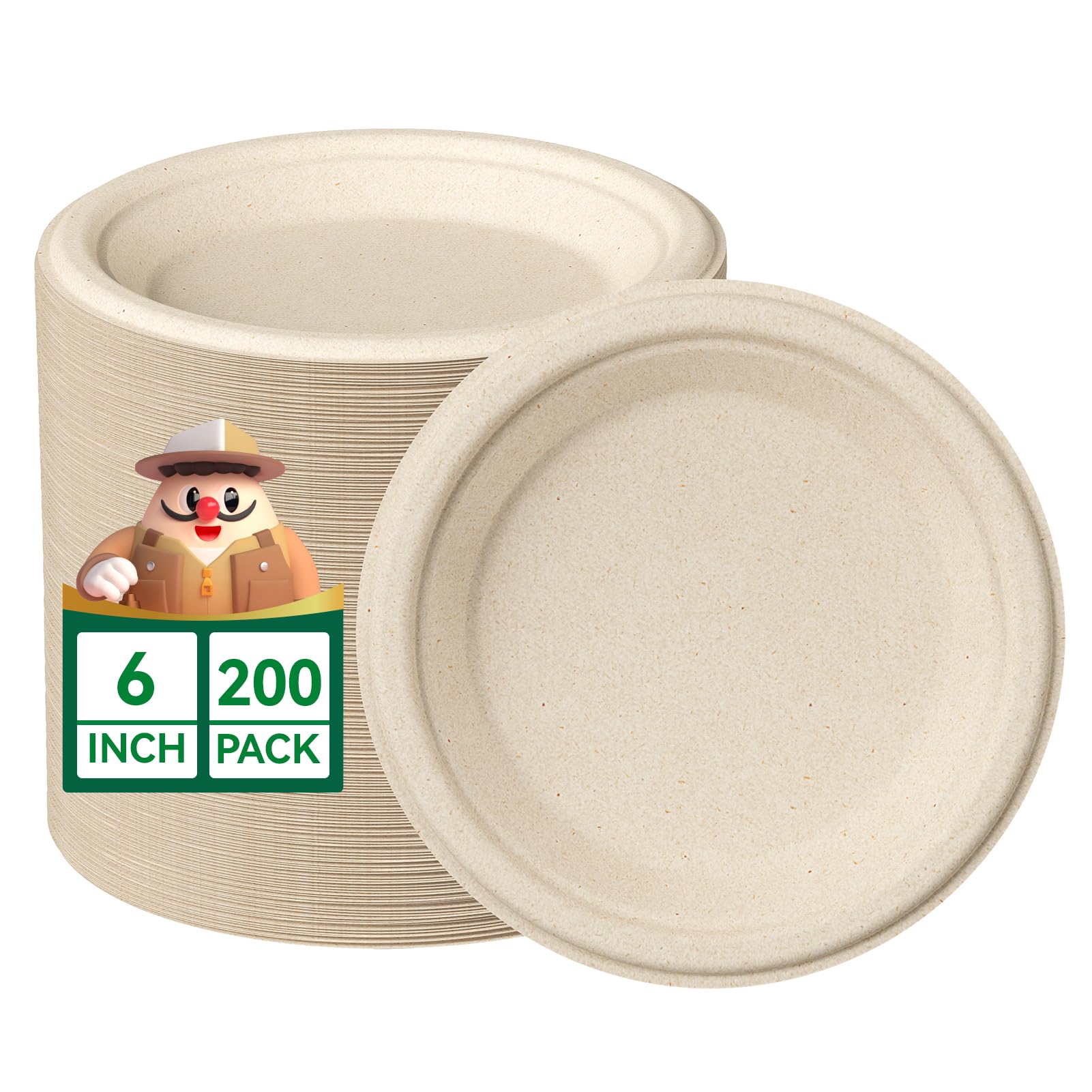 JOLLY CHEF Compostable Paper Plates - 150 Pack -13 JOLLY CHEF Compostable Paper Plates - 150 Pack -13