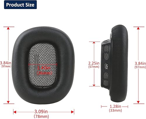Miniatura 4 de Almohadillas de piel de cordero para auriculares Apple AirPods Max, almohadillas de piel de oveja de repuesto con espuma viscoelástica e imán, a