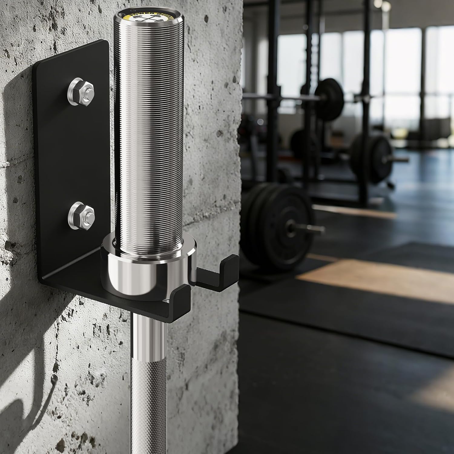 POWER GUIDANCE Olympic Barbell Hanger,Garage Gym Bar Wall Rack,Vertical Barbell Mount Rack,Space Saving Commercial or Home Gym Accessory