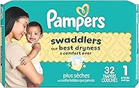 Vista 17 de Pampers Pañales Swaddlers, talla 1 (8-14 libras), 32 unidades, absorbentes, mantiene al bebé seco y cómodo, pañal desechable seguro para la piel