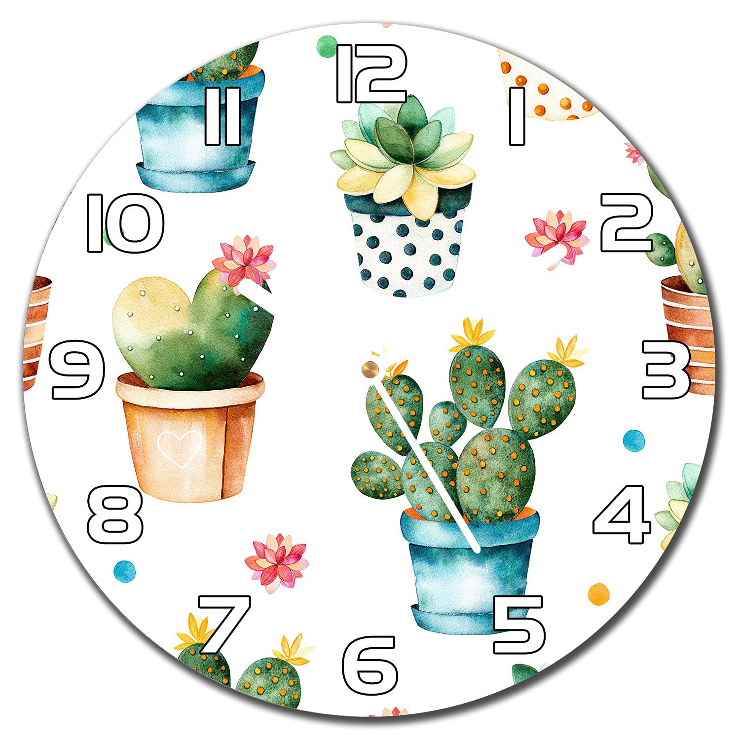 Horloge murale en verre de sécurité 30 cm à aiguilles blanches