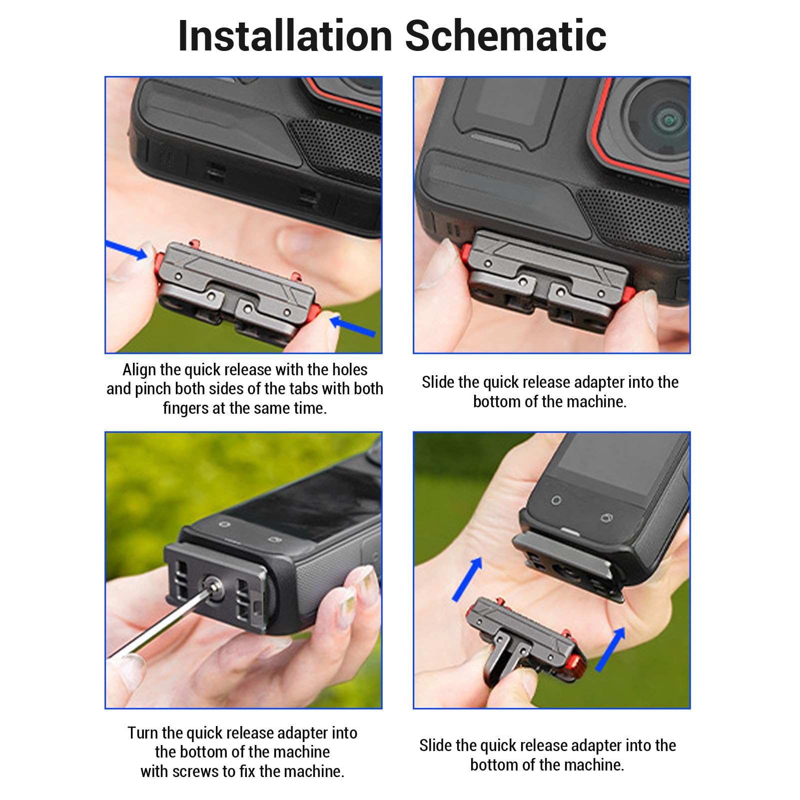 Montaje de Liberación Rápida Magnética Compatible con Ace Pro 2, para X5, X4, X3, X2, Go3 y Otras Cámaras de Acción