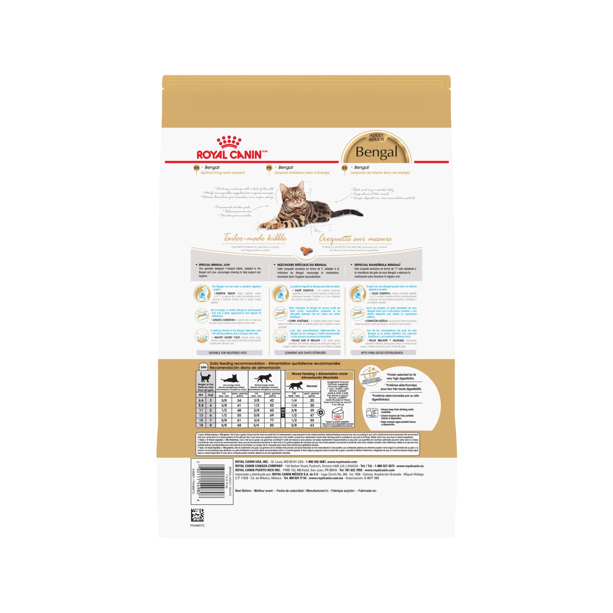 Royal Canin Bengal Breed Adult Trockenfutter für Katzen, 3,2 kg Beutel