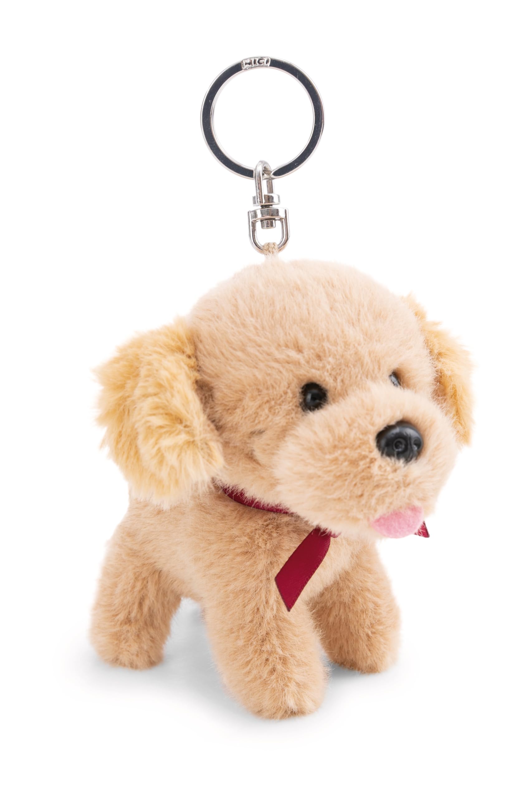 NICI 63401 Golden Retriever Keyring, Loyal Plush Companion for Rucksacks or Bags, Key Holder for Children and Adults, 10 cm, Brown