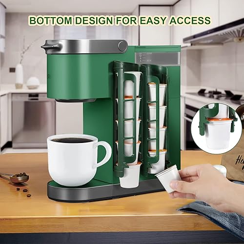 Miniatura 4 de STORAGENIE Soporte para cápsulas de café Keurig, montaje en pared lateral, almacenamiento de tazas K, perfecto para mostradores pequeños (paquete de