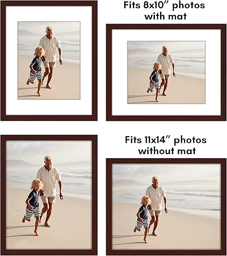 Vista 654 de Americanflat Portarretratos de 8 x 12 pulgadas con plexiglás pulido, juego de 2 portarretratos de 6 x 8 pulgadas con paspartú o para fotos de 8 x 12