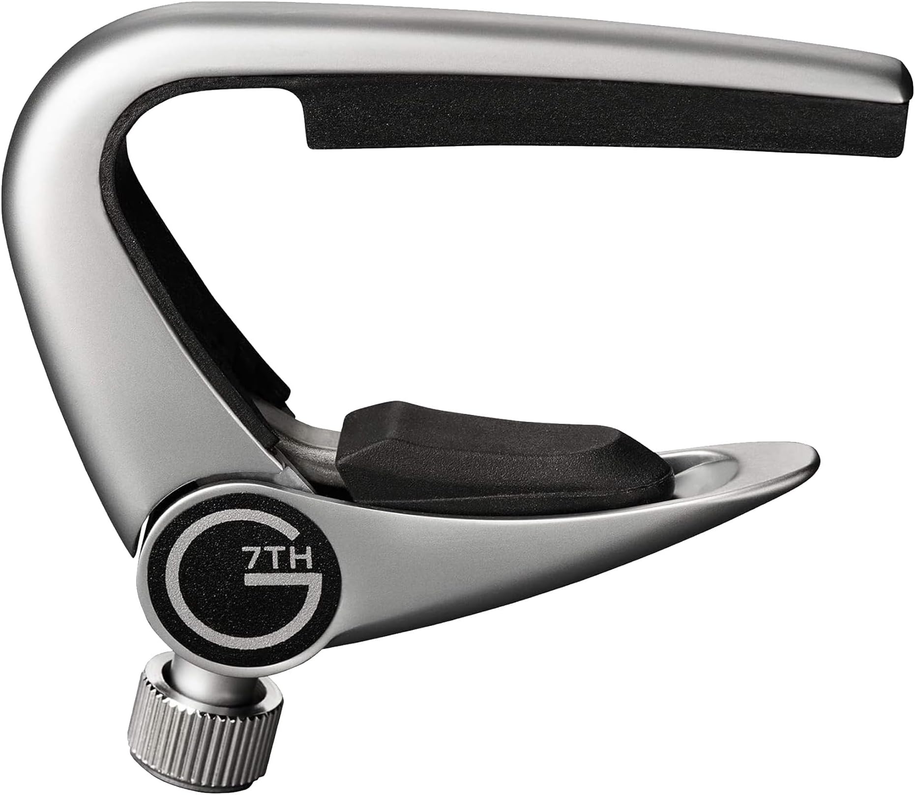 G7th Newport 5 String Partial Silver Guitar Capo - Lightweight with Adjustable Tension Control - Protective Silicone Pads - Capo for Acoustic and Electric Guitar - UK Designed