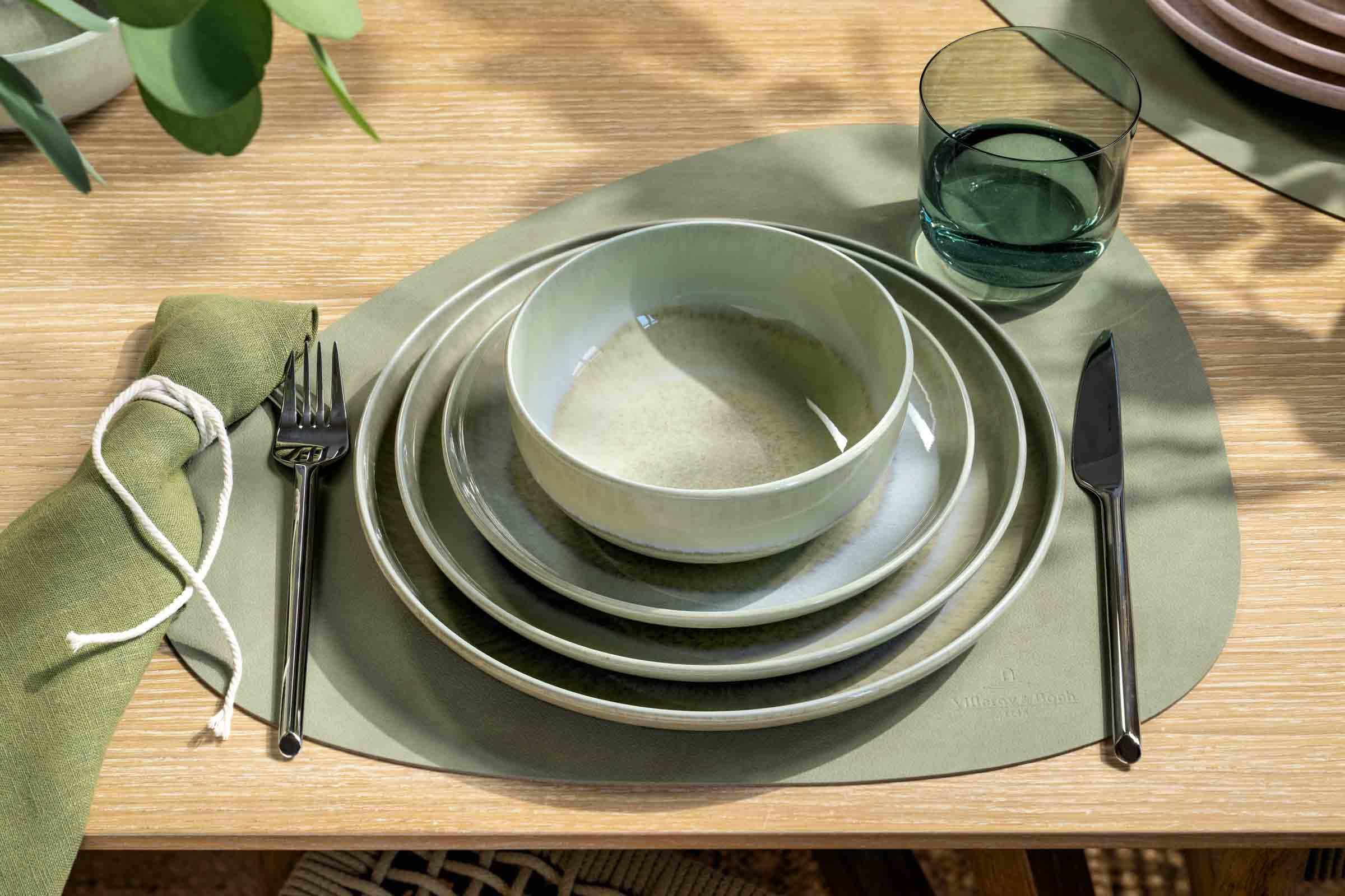 like. by Villeroy & Boch Perlemor Alga Müslischale/Bol 4er Set, 15 cm, Spülmaschinenfest, Mikrowellensicher, Geschirr, Kleine Schalen, Schüsseln Keramik, Premium Porzellan, Grün