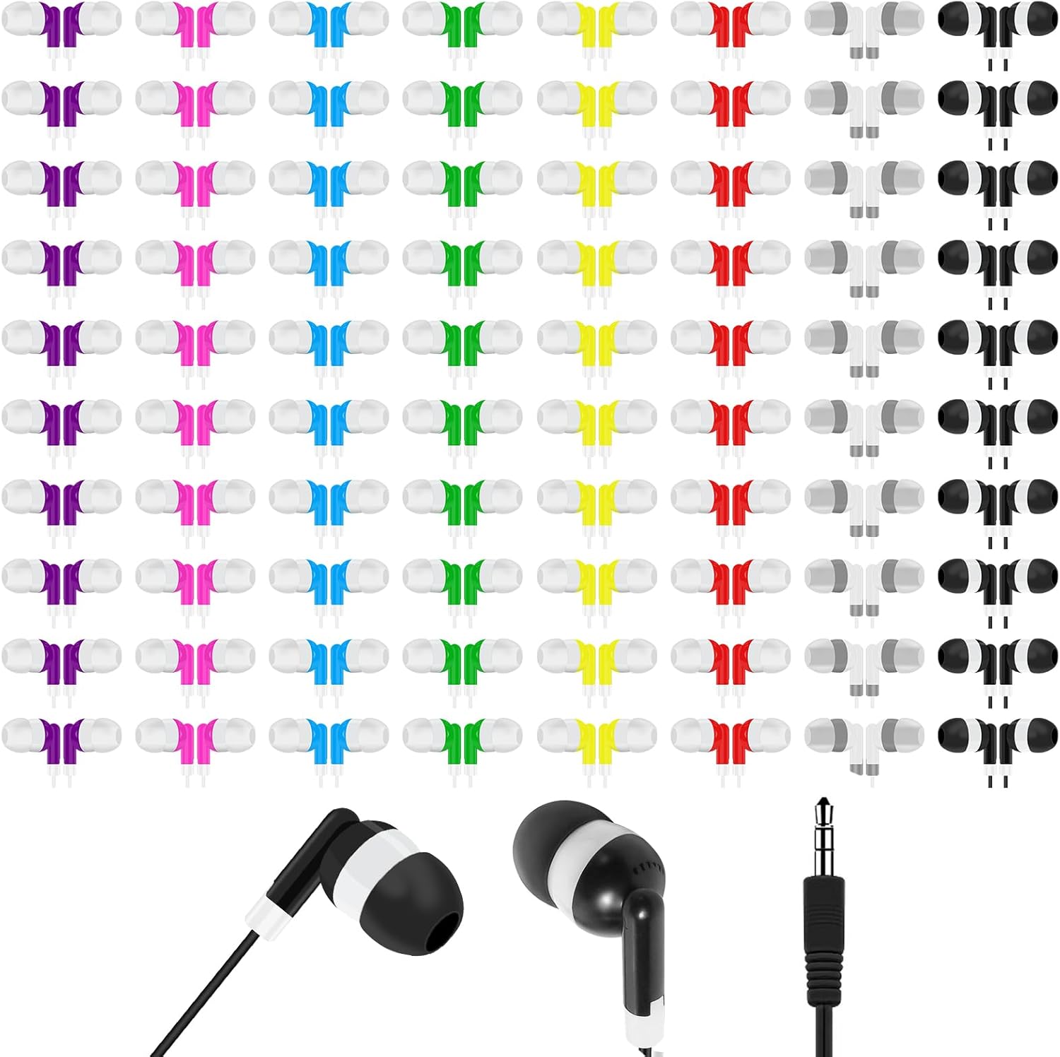 160 Pack Earbuds Bulk Kids Classroom Headphones for School Travel or Home Use(8 Color)