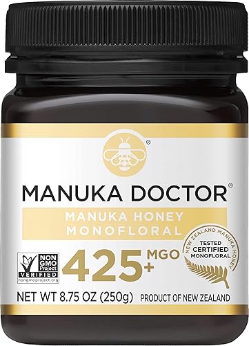 Miniatura 8 de MANUKA DOCTOR - MGO 625+ Miel de Manuka Monofloral, 100% miel pura de Nueva Zelanda. Certificado. Garantizado. Crudo. Sin OMG (8.75 oz)