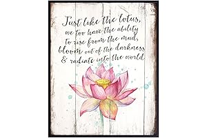 Unframed Lotus Flower Decor Wall Art