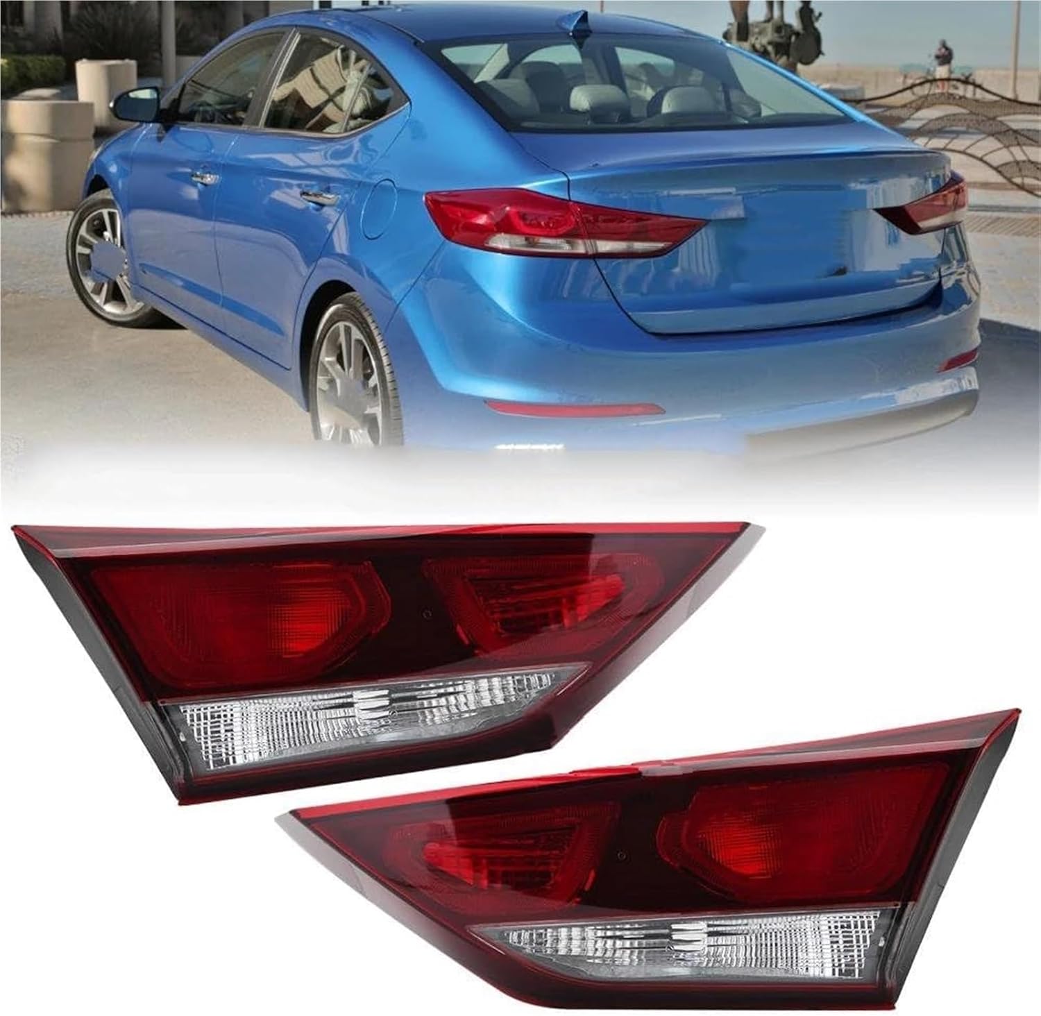 車のテールライト 用のヒュンダイ 用のエラントラ 2017-2019 用 リアライト 電球なし ドライビングランプ ブレーキ ストッ