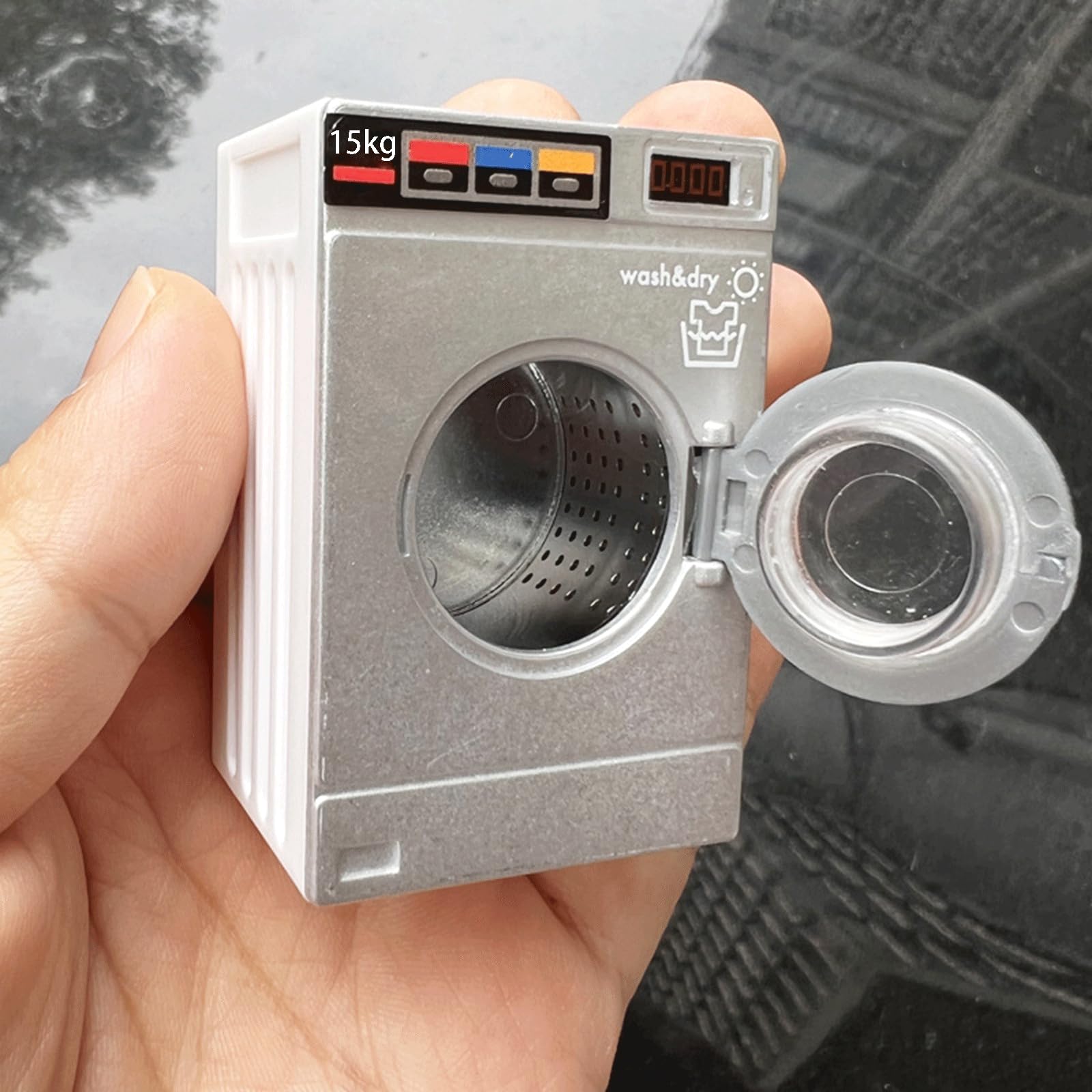 Milageto Simulation Dollhouse Washing Machine Miniature 1/12 Accessories Decor Ornament Scene Dollhouse for Bathroom Washroom - Image 3